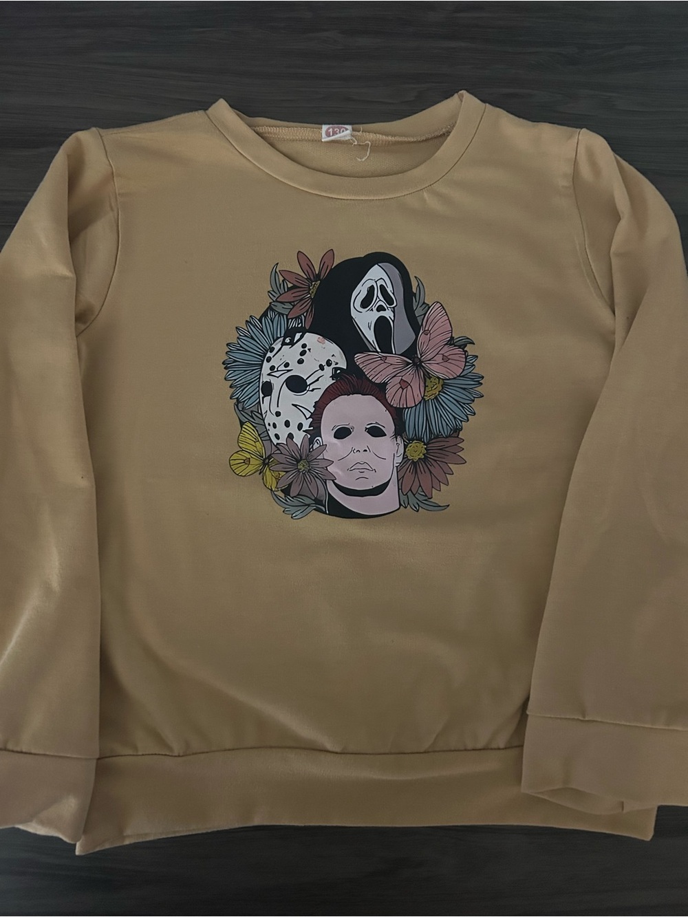 Horror Masks Sweatshirt GhostFace, Freddie, Jason- Mustard